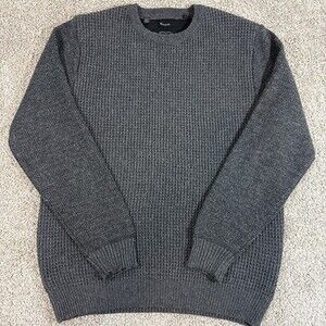 Buffalo David Bitton Charcoal Knit Crewneck Sweater Mens XL EUC Long Sleeve